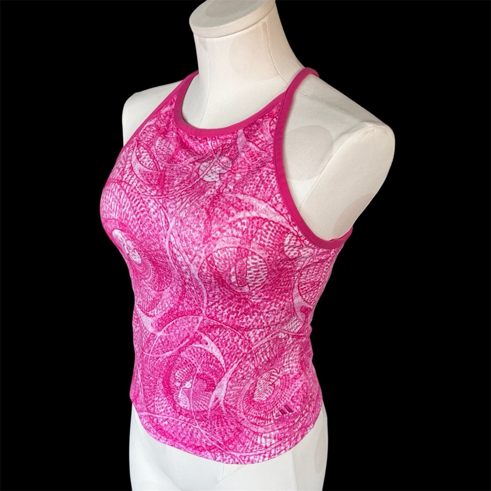 Adidas Tank Top with Built In Bra Small pink & white